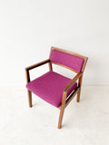 Mid Century Occasional Chair w/ New Purple Upholstery