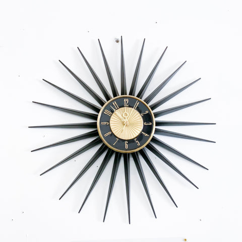 Mid Century Black “Atomic” Clock