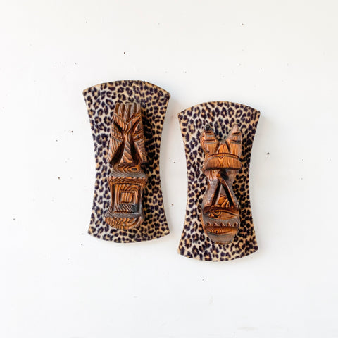 Pair of Vintage Witco Tiki Masks