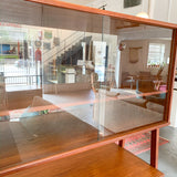 Mid Century Modern Teak Room Divider/Bookshelf with Tambour doors