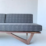 Black Walnut Platform Sofa with Charcoal Upholstery by atomic