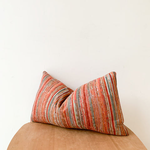 Red/Pink Stripe Lumbar Pillow