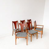 Set of 6 Mid Century Modern Dining Chairs with New Upholstery
