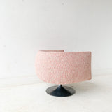 Mid Century Modern Swivel Chair with New Pink Tweed Upholstery