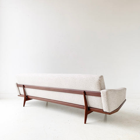 Rare Mid Century Modern HW Klein Teak Sofa with New Upholstery – Atomic Furnishing & Design