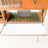 Mid Century Modern Curio Cabinet/Bar with Sliding Doors