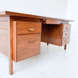 Mid Century Modern Walnut Executive Desk