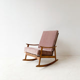 Mid Century Rocker with New Mauve Upholstery