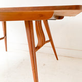 Mid Century Modern Walnut Dining Table with 3 Leaves