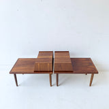 Pair of Mid Century Modern Walnut Step Tables