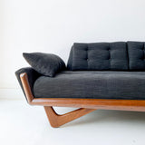 Mid Century Modern Adrian Pearsall Sofa with New Black Upholstery