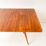 Mid Century Modern Walnut Dining Table with 3 Leaves