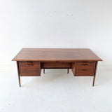 Mid Century Modern Walnut Executive Desk