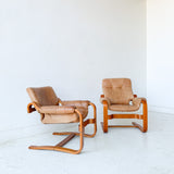 Pair of Vintage Leather Lounge Chairs