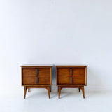 Pair of Mid Century Modern “Mayan” Nightstands by Bassett