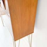 Mid Century Modern Curio Cabinet/Bar with Sliding Doors