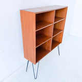 Danish Teak Curio Cabinet on Hairpin Legs