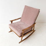 Mid Century Rocker with New Mauve Upholstery
