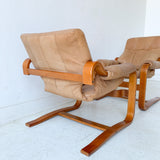 Pair of Vintage Leather Lounge Chairs