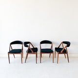 Set of 4 Kai Kristiansen Dining Chairs with New Upholstery