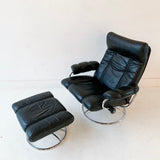 Mid Century Modern Ekornes Lounge Chair and Ottoman