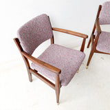 Pair of Mid Century Occasional Chairs with New Purple/Pink Upholstery