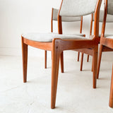 Set of 6 Teak Dining Chairs with New Upholstery