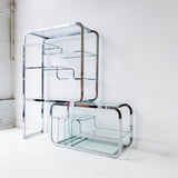 Mid Century Modern Chrome and Glass Etagere