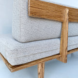 Limited Edition Zebra Wood Platform Sofa with Boomerang Legs