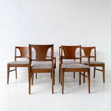 Set of 6 Mid Century Modern Broyhill Dining Chairs with New Upholstery