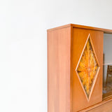 Mid Century Modern Curio Cabinet/Bar with Sliding Doors