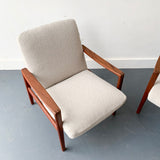 Pair of Mid Century Modern Danish Teak Lounge Chairs