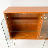 Teak Curio Cabinet with Glass Doors/Shelving