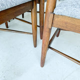 Set of 6 Sculpted Walnut Dining Chairs w/ New Upholstery