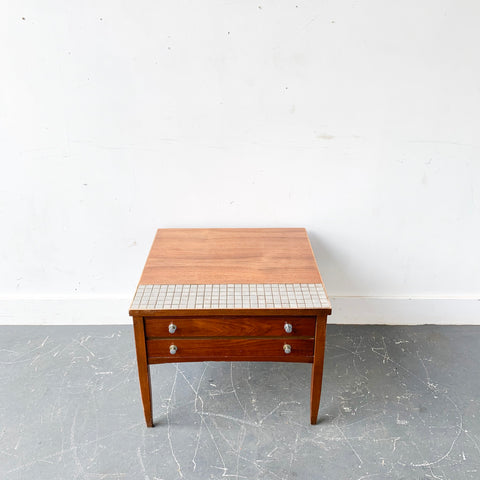 Mid Century Modern Tile Top End Table by Lane