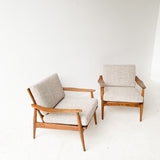 Pair of Mid Century Lounge Chairs w/ New Upholstery