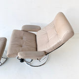 Mid Century Modern Ekornes Recliner and Ottoman