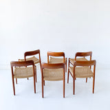 Set of 6 Danish Teak Niels Moller Dining Chairs - Model 75