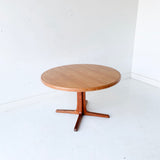 Oluf Th. Larsen Danish Teak Round Dining Table with 2 Leaves