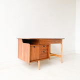 Mid Century Modern Mainline for Hooker Desk with New Solid Walnut Top