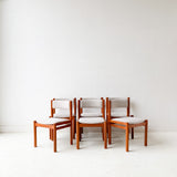 Set of 6 Danish Teak Dining Chairs with New Upholstery by GM Mobler