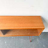 Mid Century Long and Low Teak Curio Cabinet