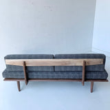 Black Walnut Platform Sofa with Charcoal Upholstery by atomic