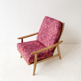 Mid Century High Back Lounge Chair with New Bohemian Upholstery
