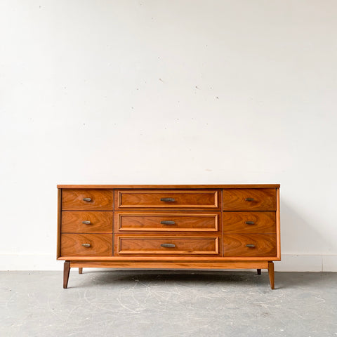 Mid Century Modern Dresser with Hammered Drawer Pulls – Atomic Furnishing & Design
