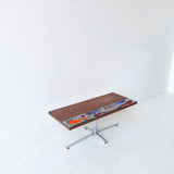 Mid Century Modern Danish Tile and Copper Stamped Coffee Table