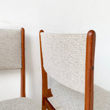 Set of 4 Mid Century Danish Teak Dining Chairs with New Upholstery