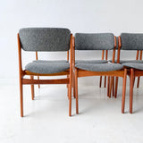 Set of 8 Mid Century Modern Erik Buch Dining Chairs with New Upholstery