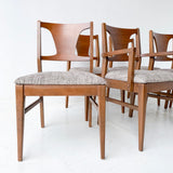 Set of 6 Mid Century Modern Broyhill Dining Chairs with New Upholstery
