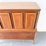 Mid Century Broyhill Forward Highboy Dresser